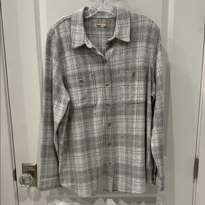 Faherty Legend Sweater Shirt Heather Gray Plaid